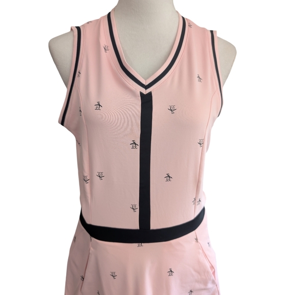 NWT Original Penguin Logo Tennis Dress Pink Sleeveless Athletic Size M - Picture 3 of 16